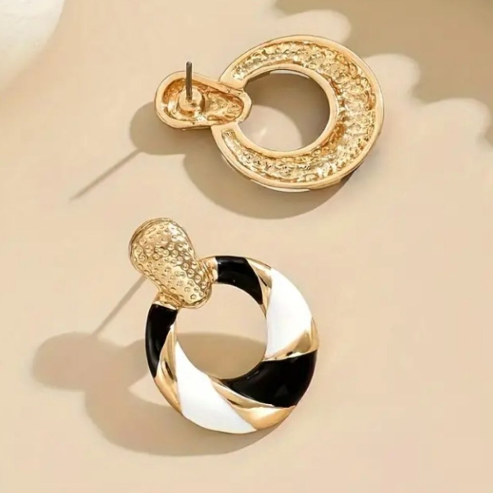 Ladies Color Block Windmill Dangle Earrings